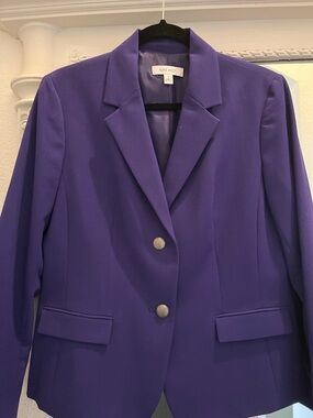 Nine West Violet Tailored Blazer with Gold Buttons
